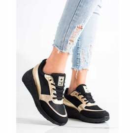SHELOVET Baskets classiques NOIR et OR le noir d'or 1