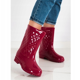 Bona Bottes en caoutchouc matelassées brillantes rouge 1