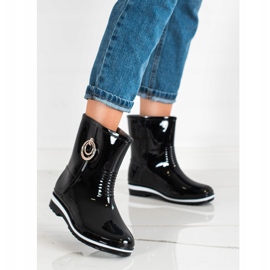 Bona Galoches avec ornement doré noir 1