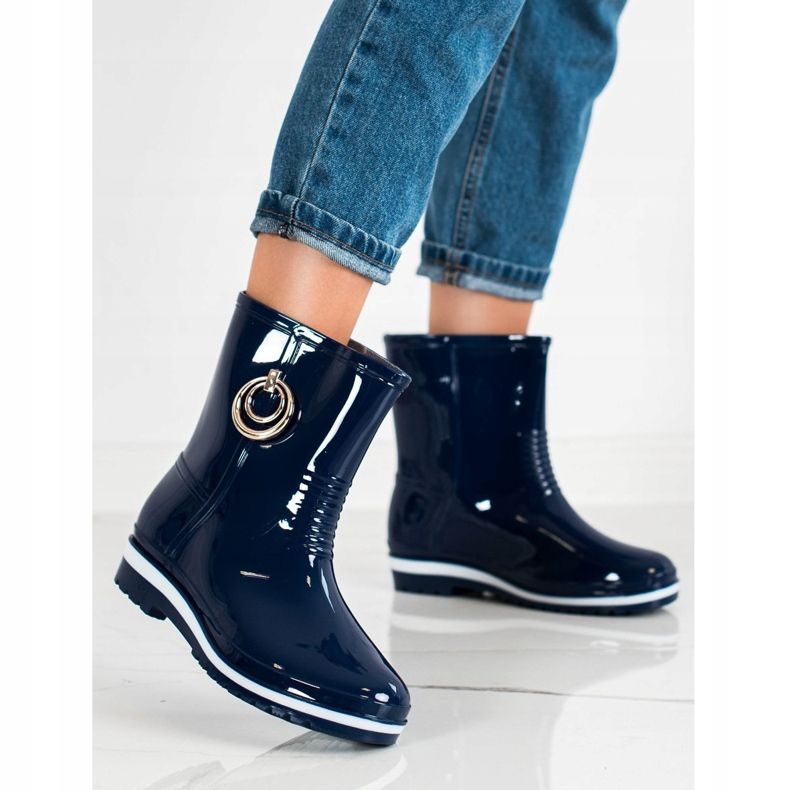 Bona Galoches avec ornement doré bleu 1 Bona Galoches avec ornement doré bleu 1