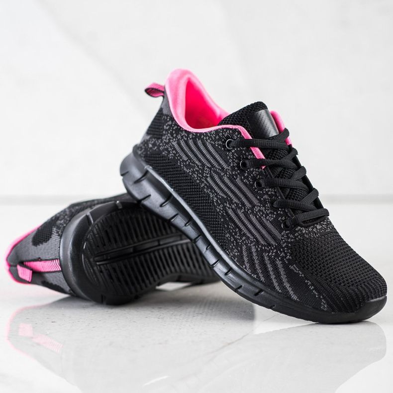 Bona Chaussures de sport ajourées le noir rose gris 2