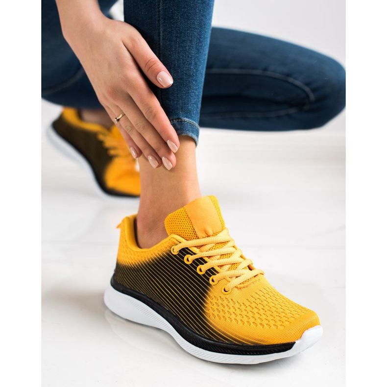 Bona Baskets de sport légères le noir jaune 2