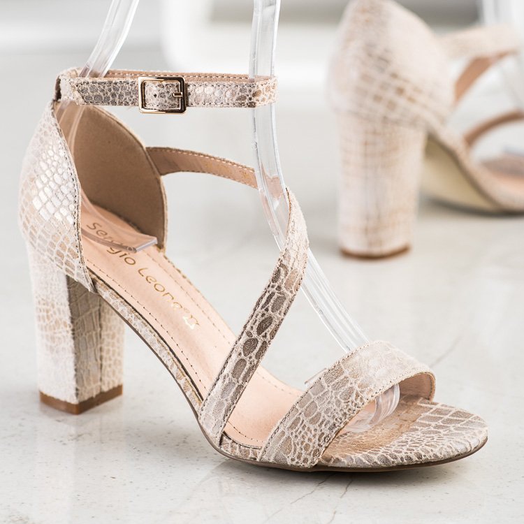 Sandales Sergio Leone à imprimé serpent doré 2