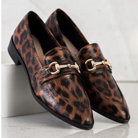 S. BARSKI Mocassins Elégants En Spitz brun 1