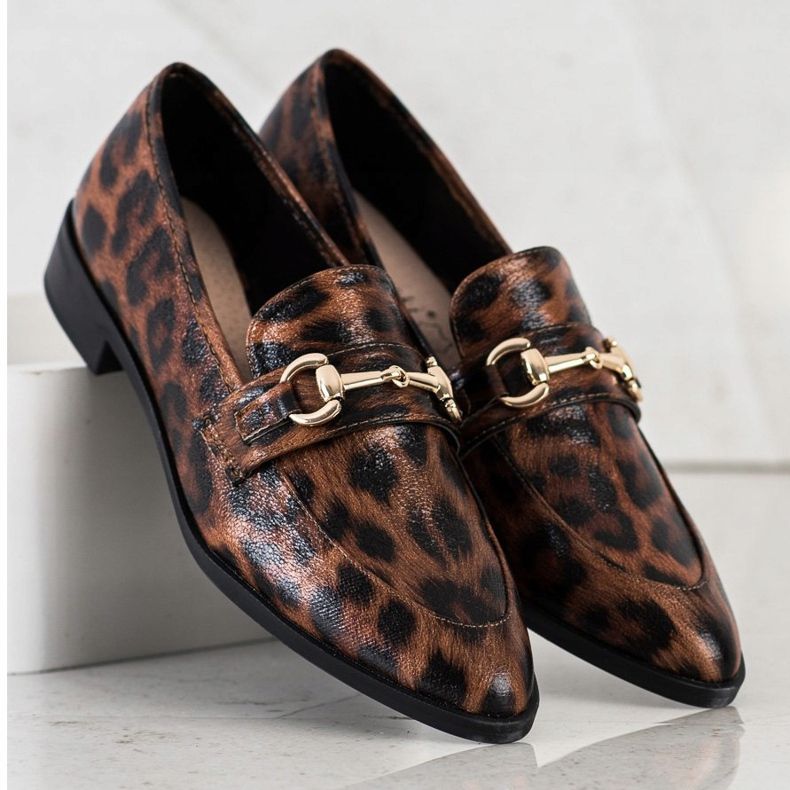 S. BARSKI Mocassins Elégants En Spitz brun 1