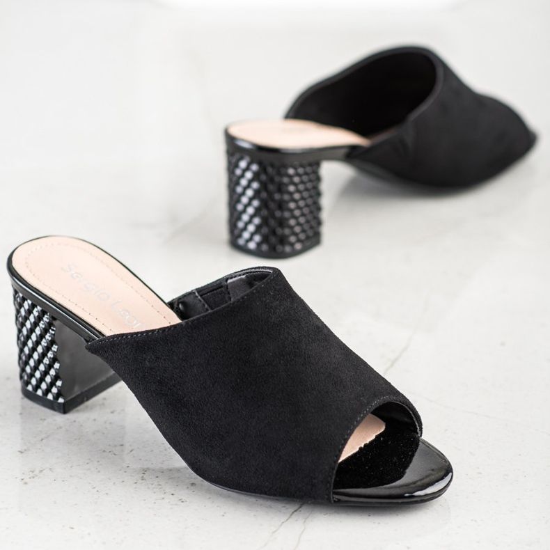 Élégantes pantoufles Sergio Leone le noir 1