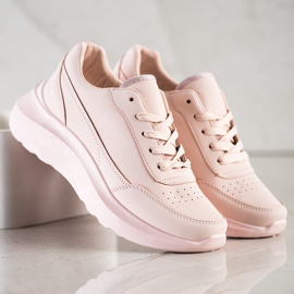 SHELOVET Baskets classiques en cuir écologique rose 1