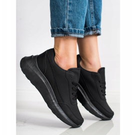 SHELOVET Baskets classiques en cuir écologique noir 1