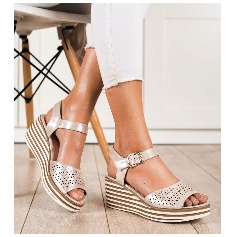 Sandales dorées brillantes de Sergio Leone d'or 1 Sandales dorées brillantes de Sergio Leone d'or 1