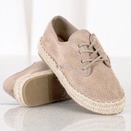 SHELOVET Espadrilles en daim beige 3