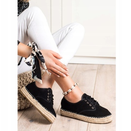 SHELOVET Espadrilles en daim noir 2