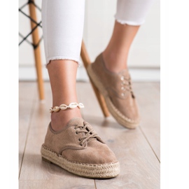 SHELOVET Espadrilles en daim brun 4