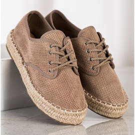 SHELOVET Espadrilles en daim brun 3