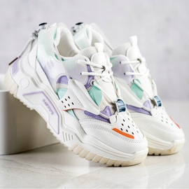 SHELOVET Baskets mode colorées blanche multicolore 1