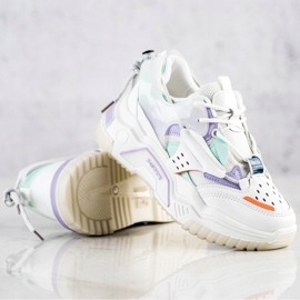 SHELOVET Baskets mode colorées blanche multicolore 4