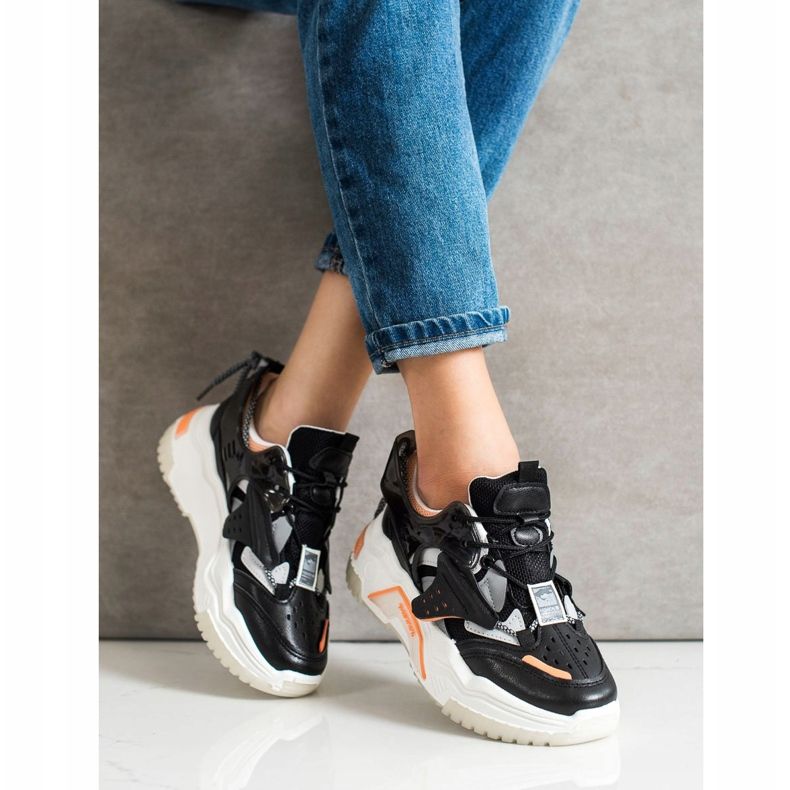 SHELOVET Baskets mode colorées noir multicolore 1