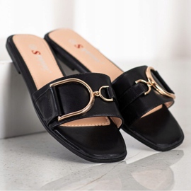 Seastar Pantoufles élégantes avec ornement noir 1