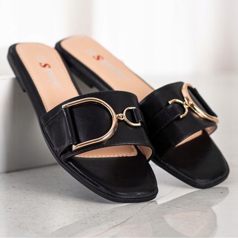 Seastar Pantoufles élégantes avec ornement noir 1