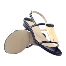 Sandales pour femmes en or Sagan 2698 décoration le noir 3