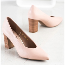 Escarpins en cuir écologique VINCEZA rose 2 Escarpins en cuir écologique VINCEZA rose 2