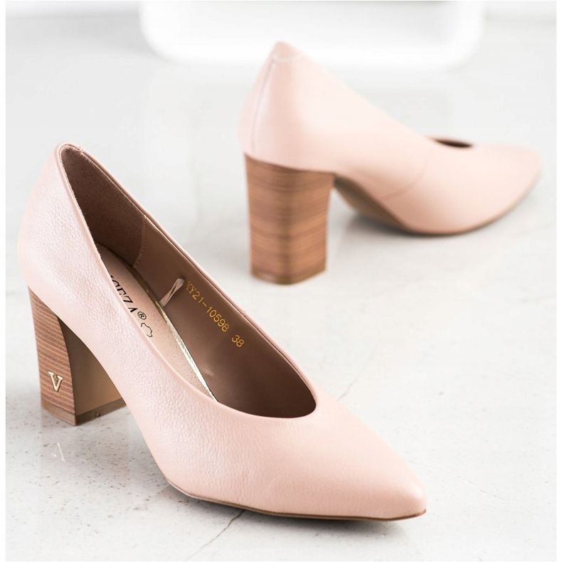 Escarpins en cuir écologique VINCEZA rose 2 Escarpins en cuir écologique VINCEZA rose 2