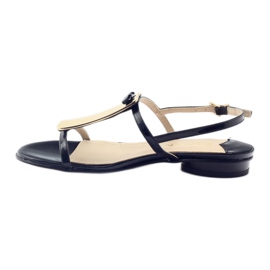 Sandales pour femmes en or Sagan 2698 décoration le noir 2