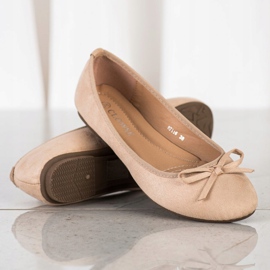 Clowse Ballerine Classique en Daim beige 1