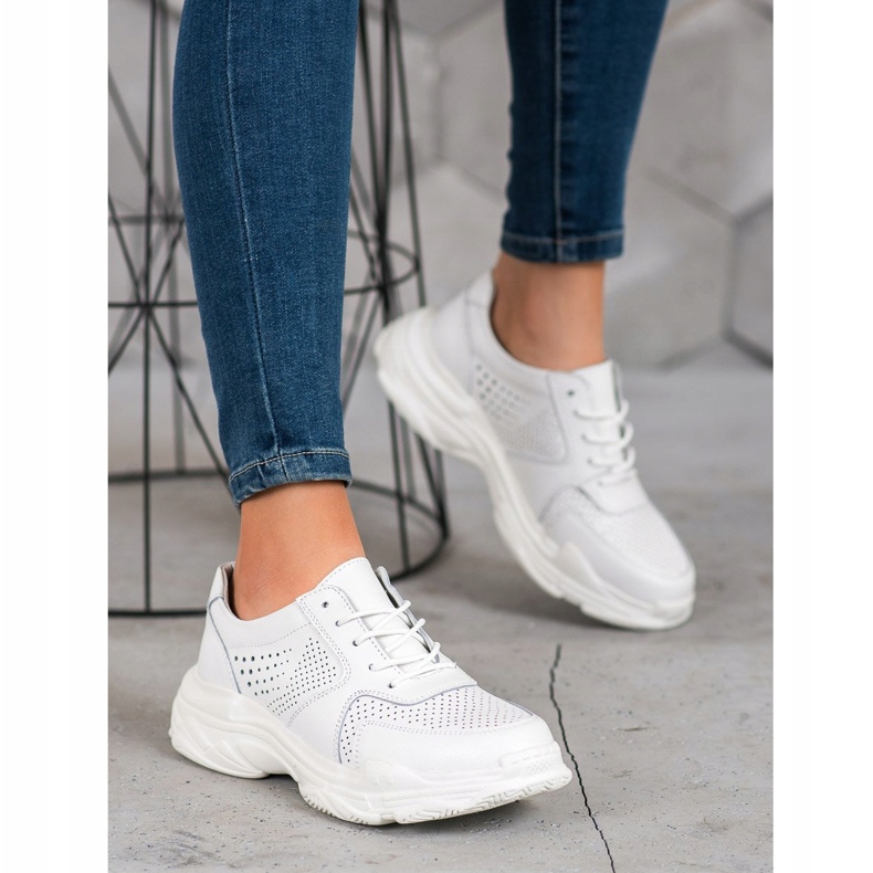 Filippo Baskets en cuir classiques blanc 1