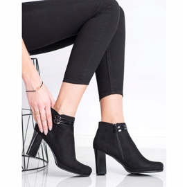 M.Daszyński Bottines élégantes à rayures le noir 4