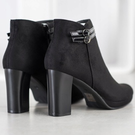 M.Daszyński Bottines élégantes à rayures le noir 2
