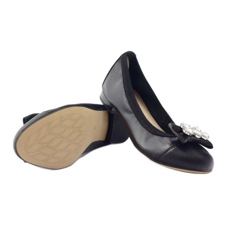 Ballerines féminines avec un arc et des cristaux 1402 Gamis noirs le noir 3