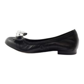 Ballerines féminines avec un arc et des cristaux 1402 Gamis noirs 2