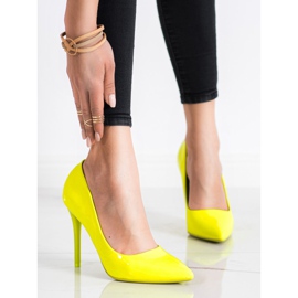 SHELOVET talons hauts à la mode jaune 3