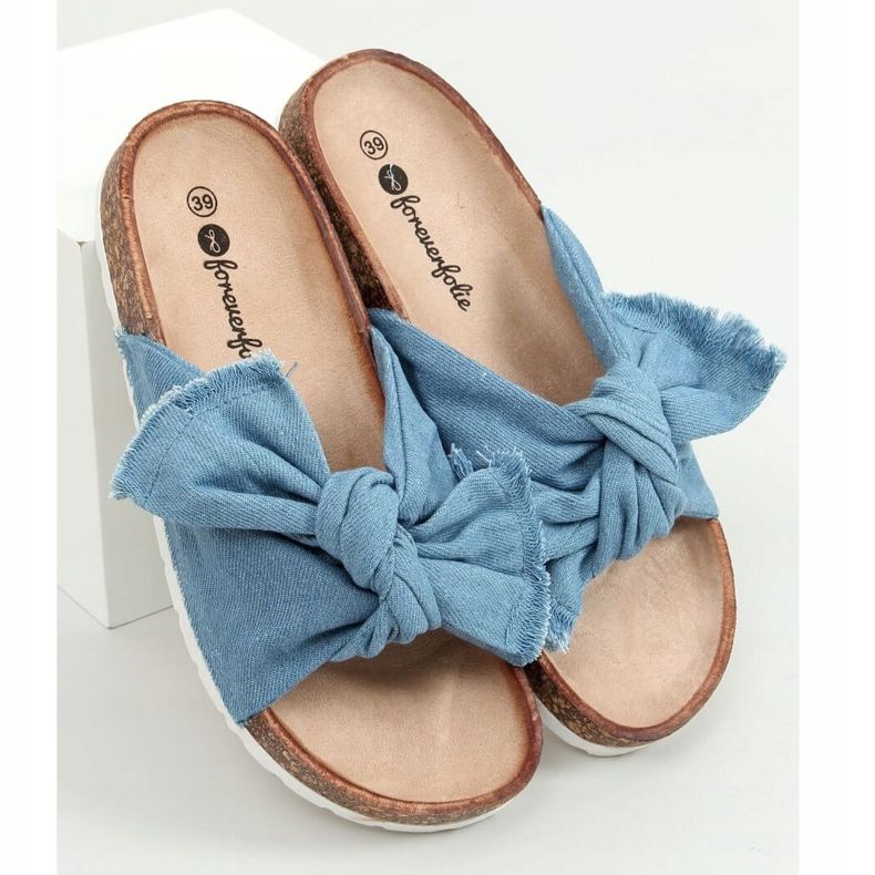 Chaussons en liège coton bleu WS11 L.BLUE 1