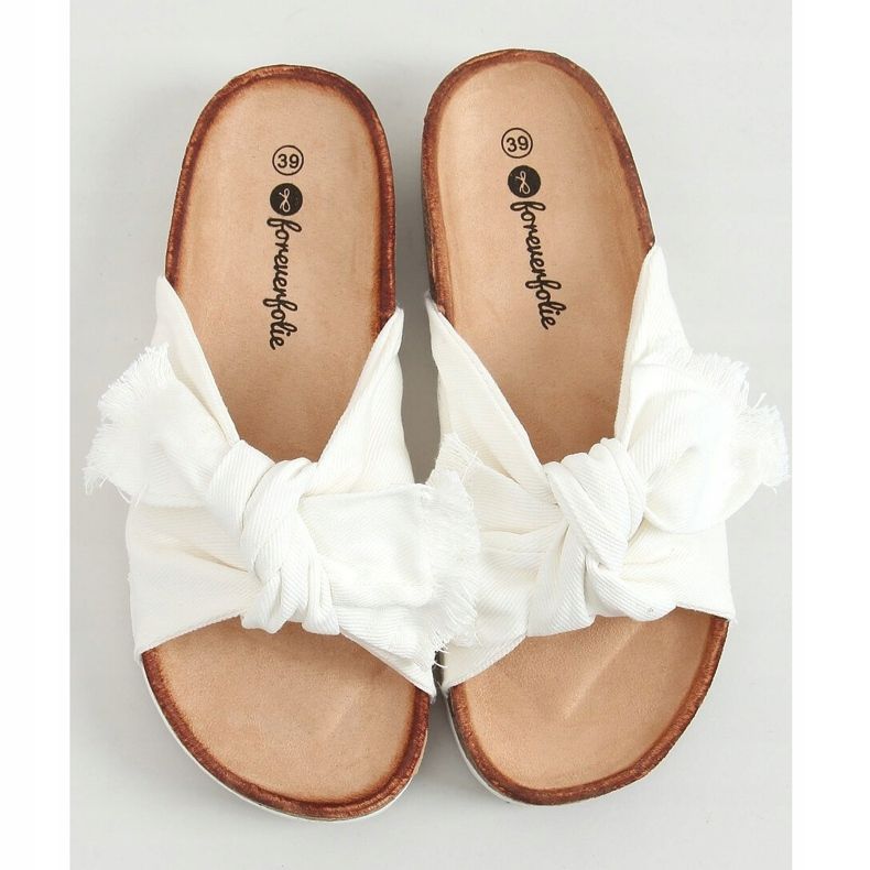 Blanc WS11 Chaussons blancs en coton 1