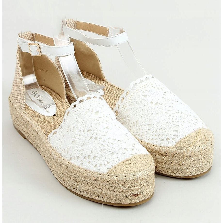 Espadrilles blanches en dentelle 888 85 Blanc