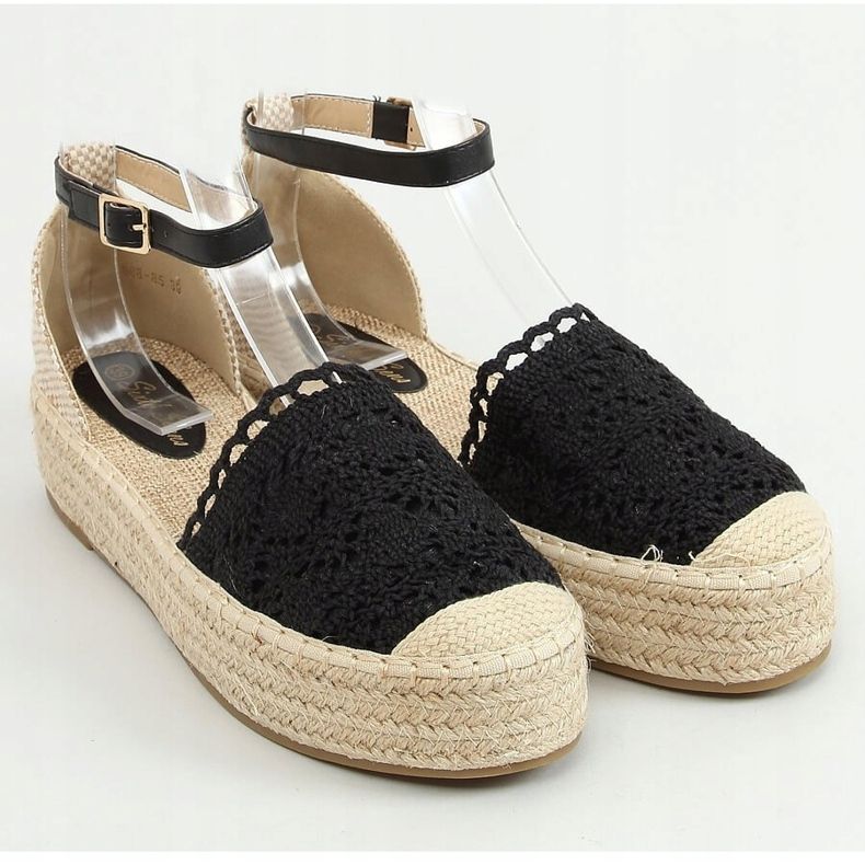 Espadrilles noires en dentelle 888-85 Noir le noir 1