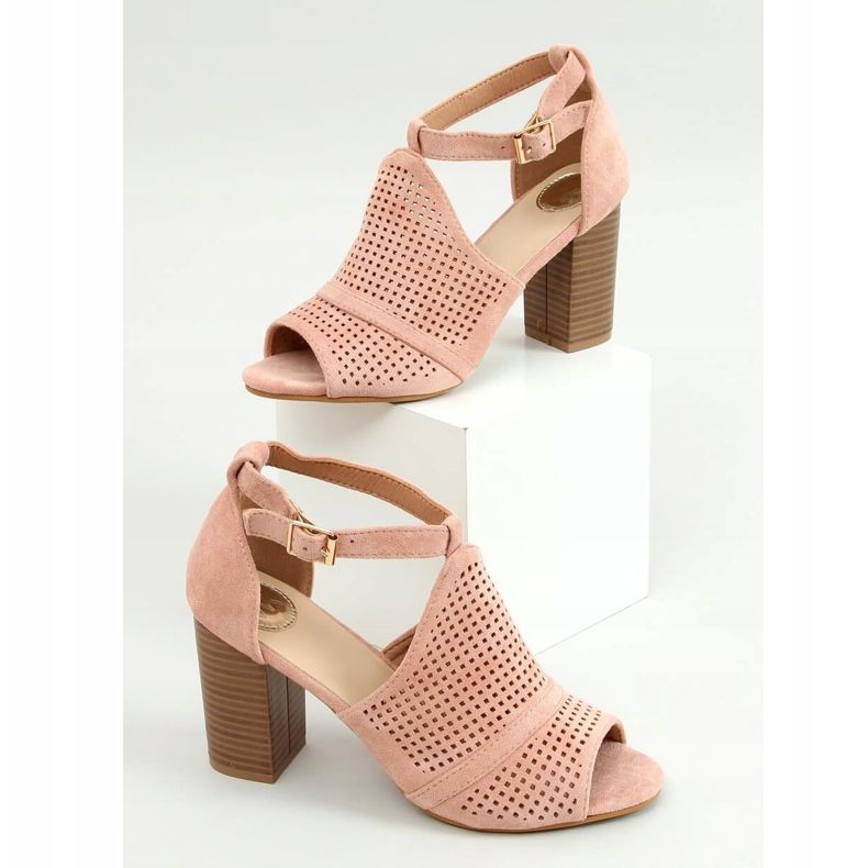 Sandales à talons bout ouvert rose CZ-10220 Rose 1