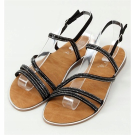 Sandales avec oxydes de zirconium noirs SM0023 Noir le noir 1