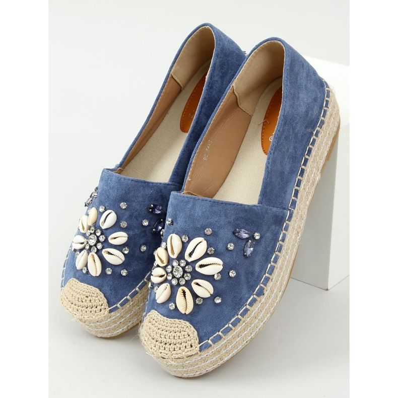 Espadrilles bleues à coquillages 2798 Bleu 1