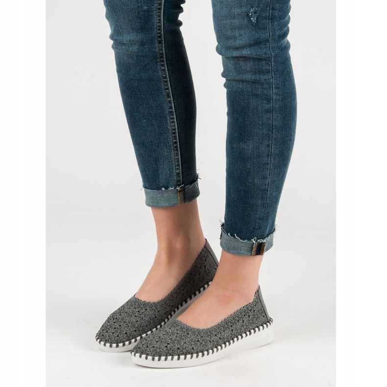 Filippo Ballerine En Fleurs gris 1