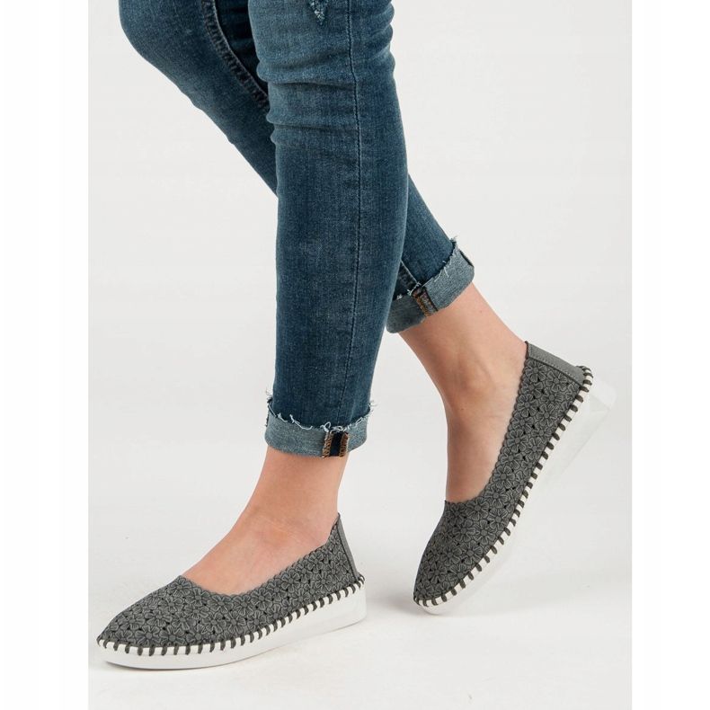 Filippo Ballerine En Fleurs gris 2