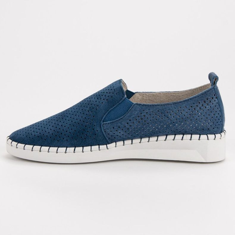 Filippo Baskets à enfiler en cuir bleu 1