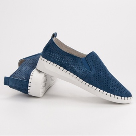 Filippo Baskets à enfiler en cuir bleu 2