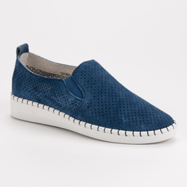 Filippo Baskets à enfiler en cuir bleu 4
