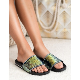 Seastar Pantoufles À Paillettes multicolore jaune 6