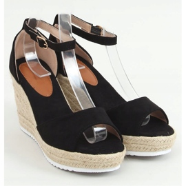 Sandales noires espadrilles compensées 888-89 Noir le noir 1