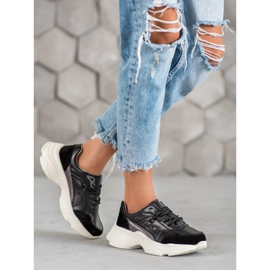 Vinceza Chaussures de sport à lacets noir 1