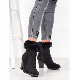 Goodin Bottes sur un poteau avec fourrure noir 1