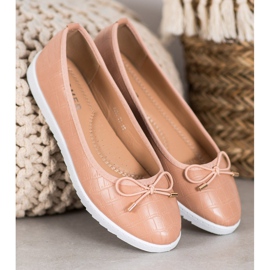 SHELOVET Ballerines en cuir écologique brun 2